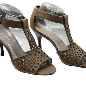 Franco Sarto Leather Slingback T-Strap Sandals, Sz 7